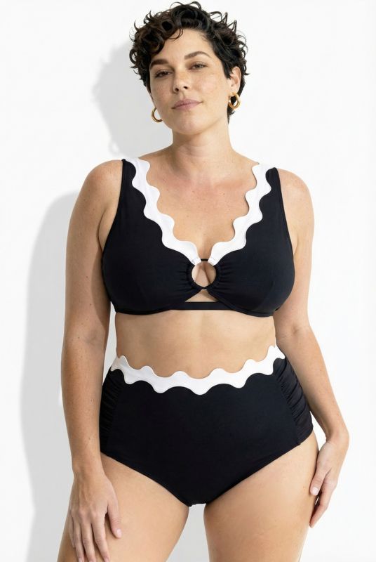 Scalloped Trim Bikini Set