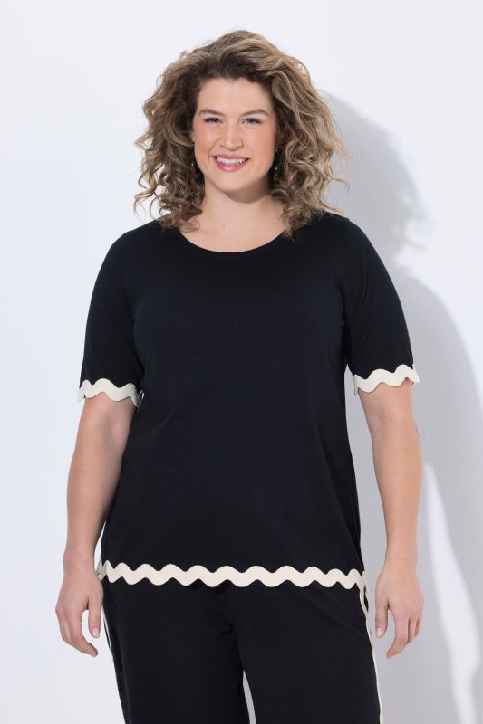 Eco Cotton Contrast Rickrack Trim Tee