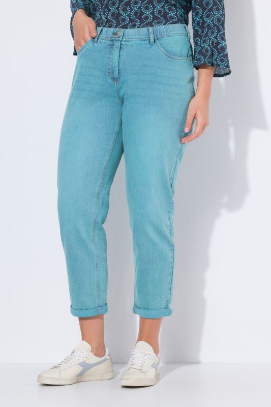 Blue Wash Stretch Fit Boyfriend Jeans