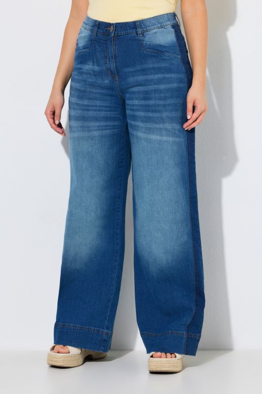 Two-Tone Wide Leg Jeans