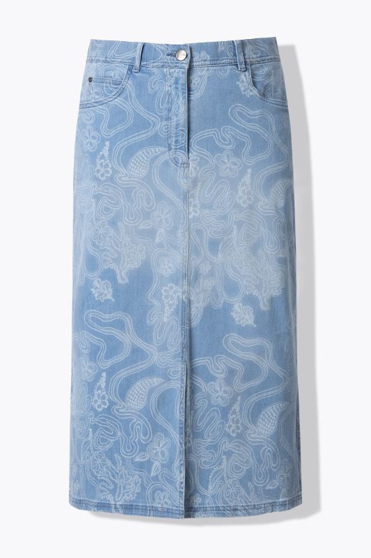 Denim Skirt with Paisleyprint