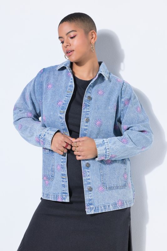 Sun Embroidered  Denim Jacket