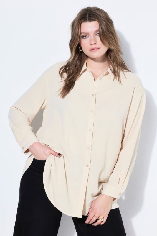 Airy Crepe Shirt Blouse