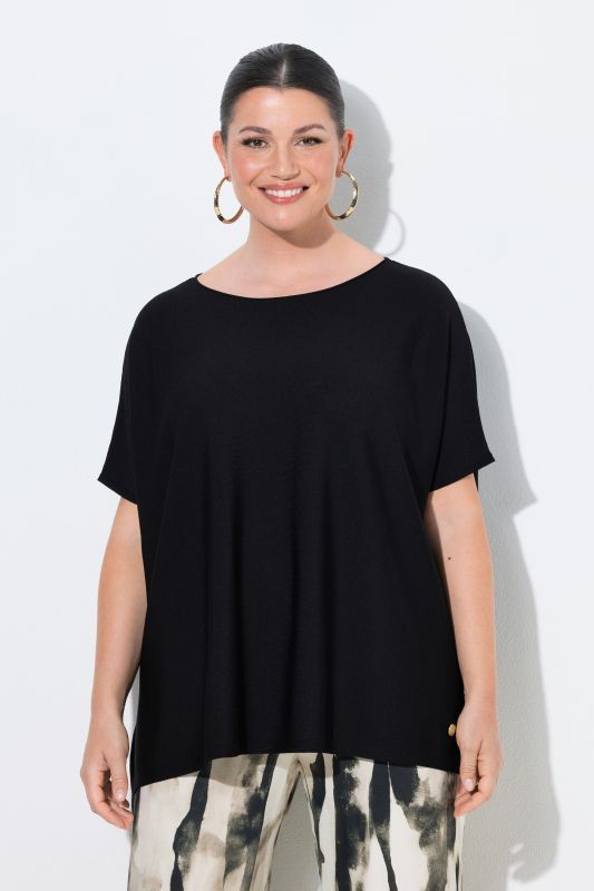 Batwing Sleeve Boat Neck Sweater