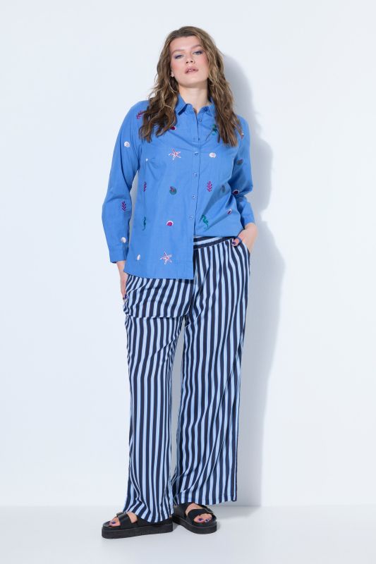 Striped Elastic Waist Pants