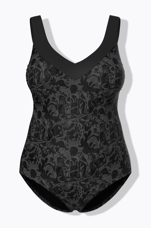 Tonal Jungle Print Swimsuit