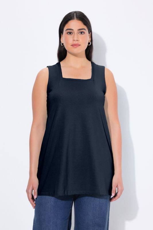 Essential Square Neck Stretch Cotton Tank