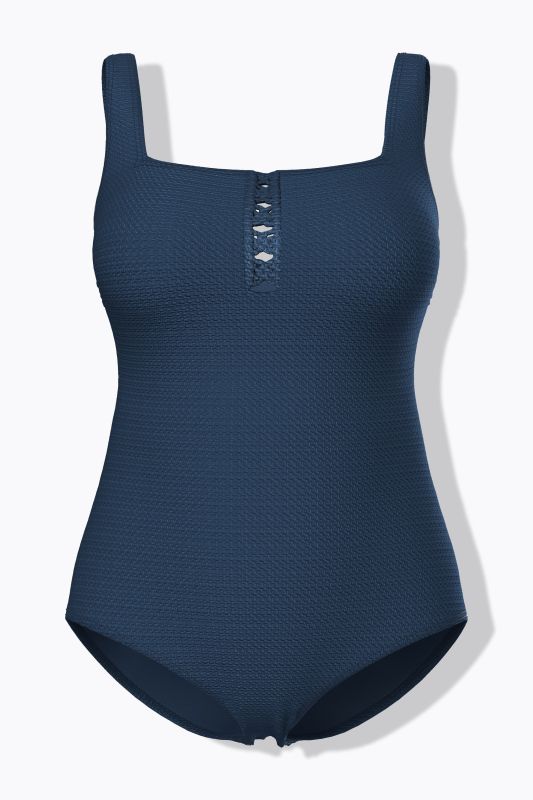 Textured Macrame Detail Swimsuit