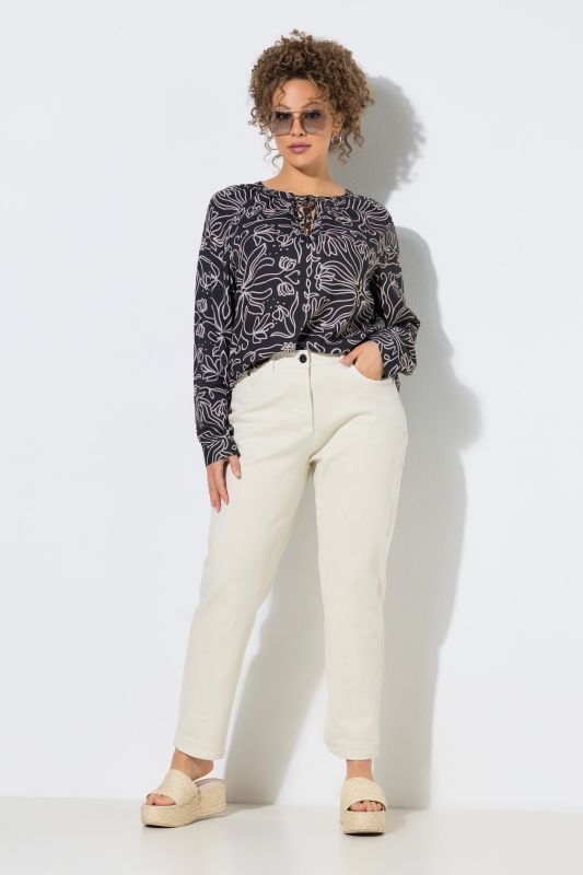 White Stretch Fit Mom Jeans