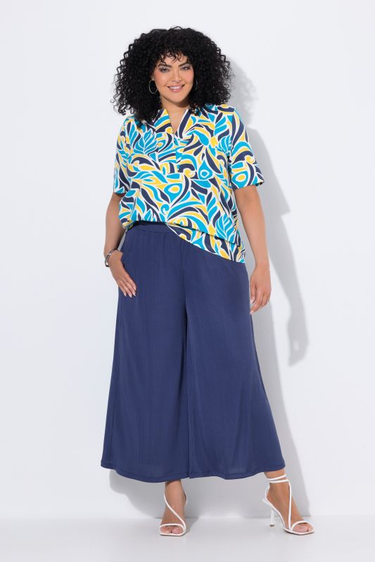 Extra Wide Leg Elastic Waist Culottes