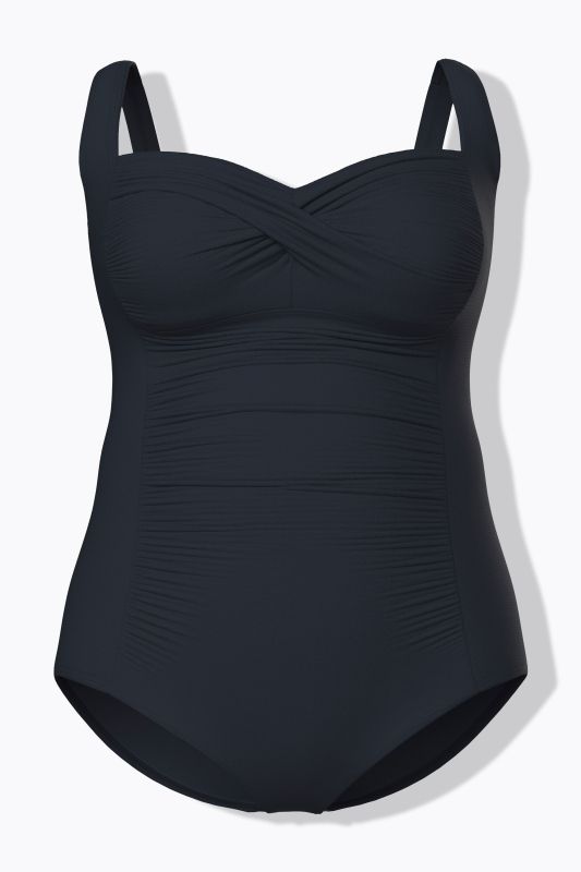 Draped Front Sweetheart Neck Front Lined Swimsuit