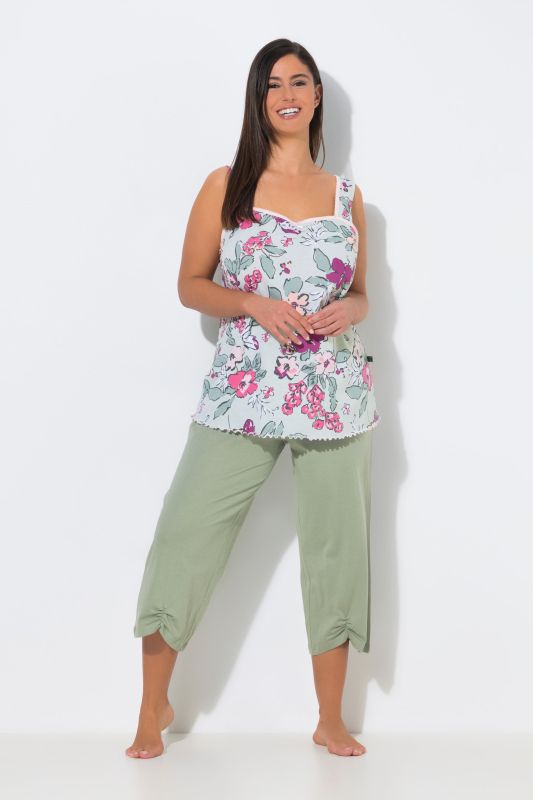 Jade Floral Two Piece Pajama Set