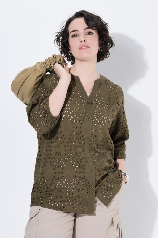 Broderie Anglaise Button-Down Blouse