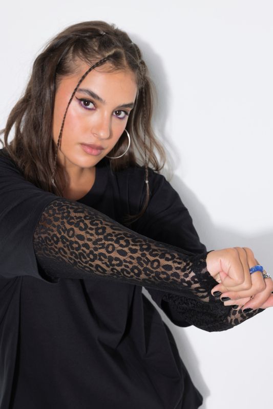 Layered Leopard Mesh Tee