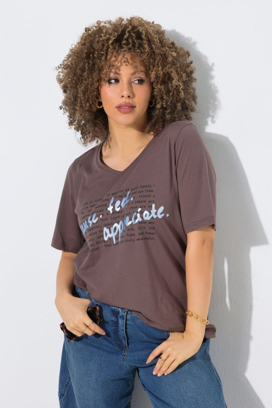Motivational Lettering Short Sleeve Graphic Tee