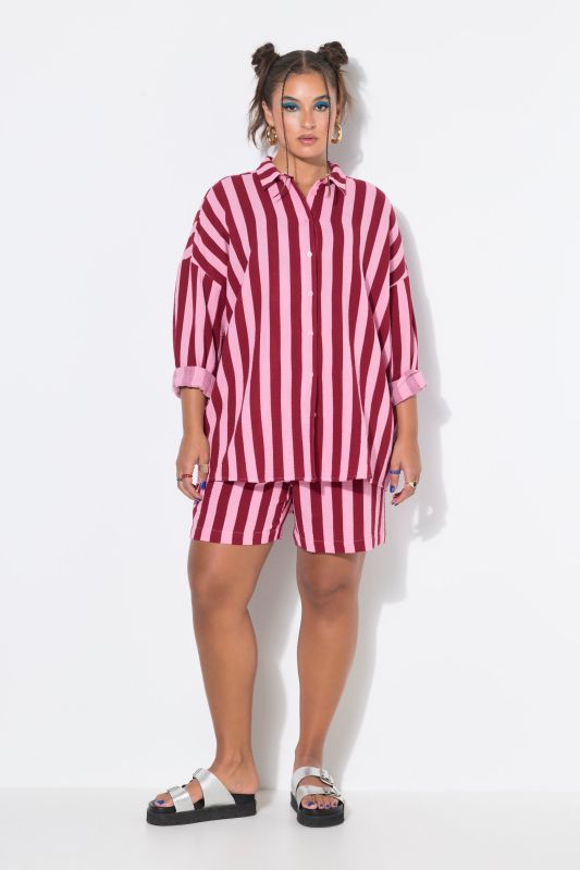 shirt blouse, oversized, muslin, stripes, long sleeve
