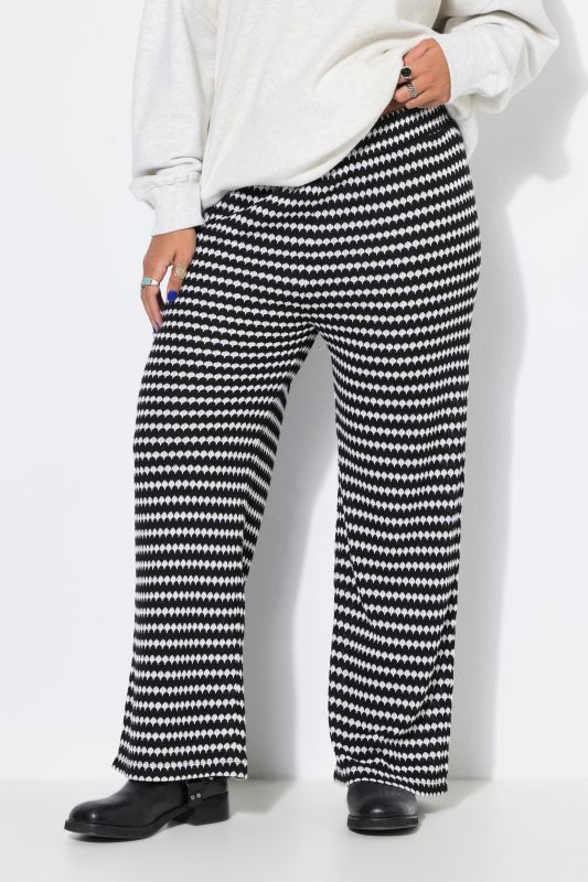Textured Stripe Elastic Waist Pants