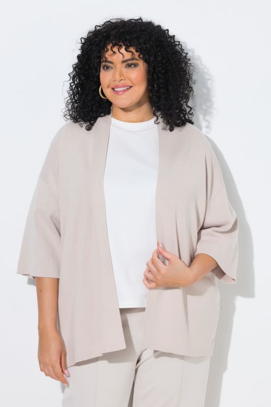 Oversized Shawl Collar 3/4 Sleeve Cardigan