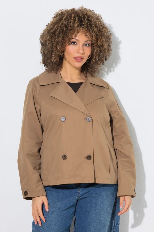Short Double-Breasted Trench Coat