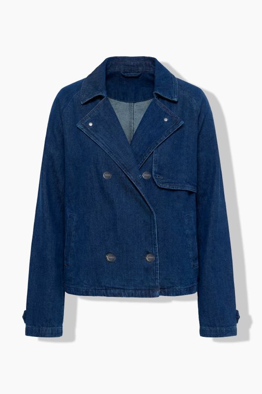 Eco Cotton Double-Breasted Denim Trench Coat