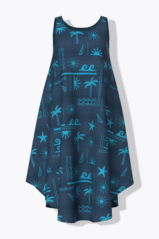 Holiday Print Sleeveless A-Line Dress