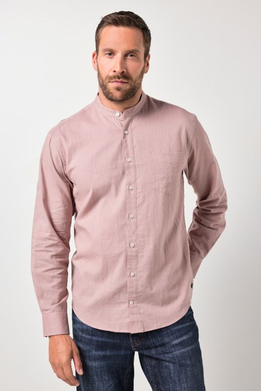 Long Sleeve Linen Blend Shirt