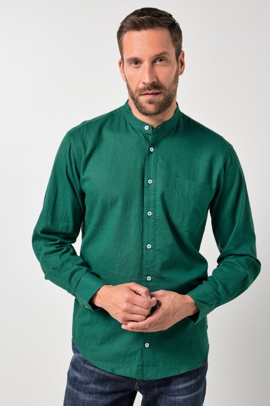 Long Sleeve Linen Blend Shirt