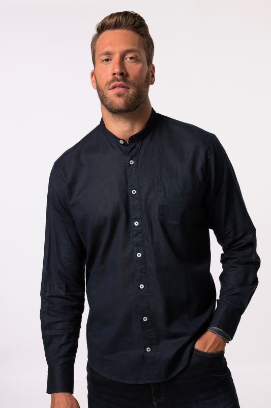 Long Sleeve Linen Blend Shirt