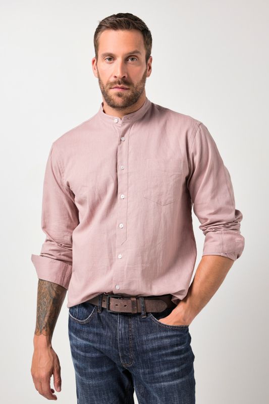 Long Sleeve Linen Blend Shirt