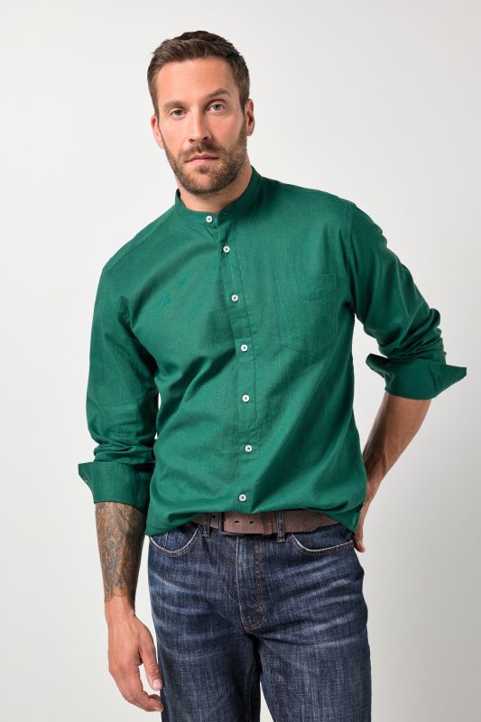 Long Sleeve Linen Blend Shirt