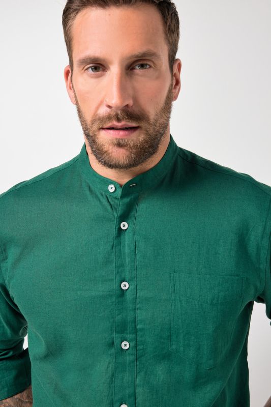 Long Sleeve Linen Blend Shirt