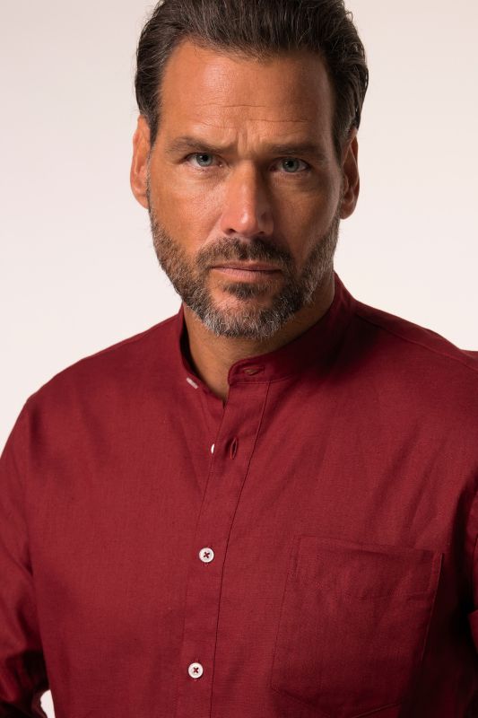 Long Sleeve Linen Blend Shirt