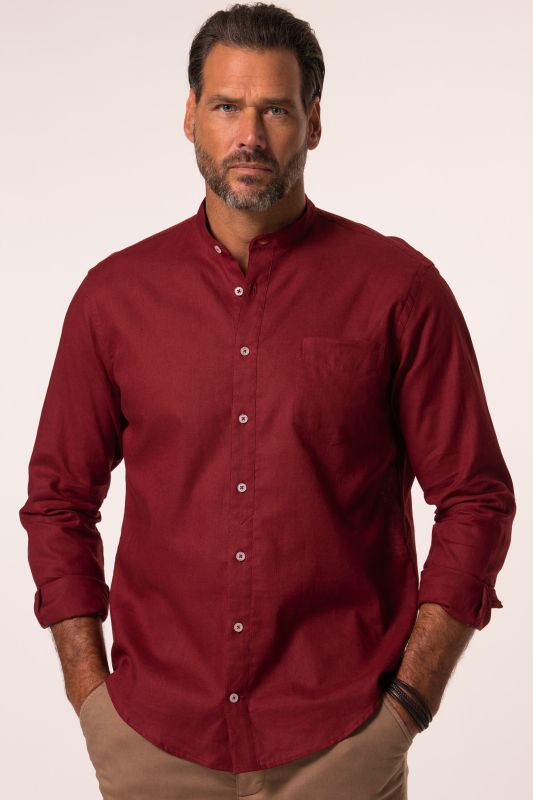Long Sleeve Linen Blend Shirt