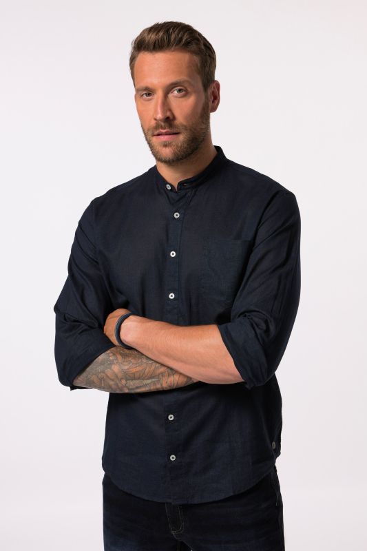 Long Sleeve Linen Blend Shirt