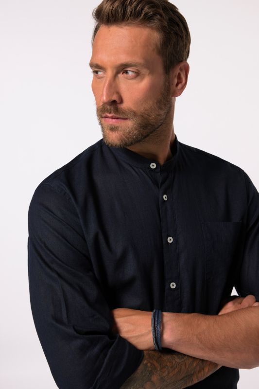 Long Sleeve Linen Blend Shirt