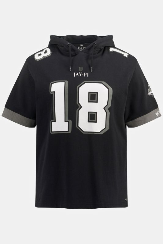 JAY-PI hoodie, American football, short sleeve, hood, large print
