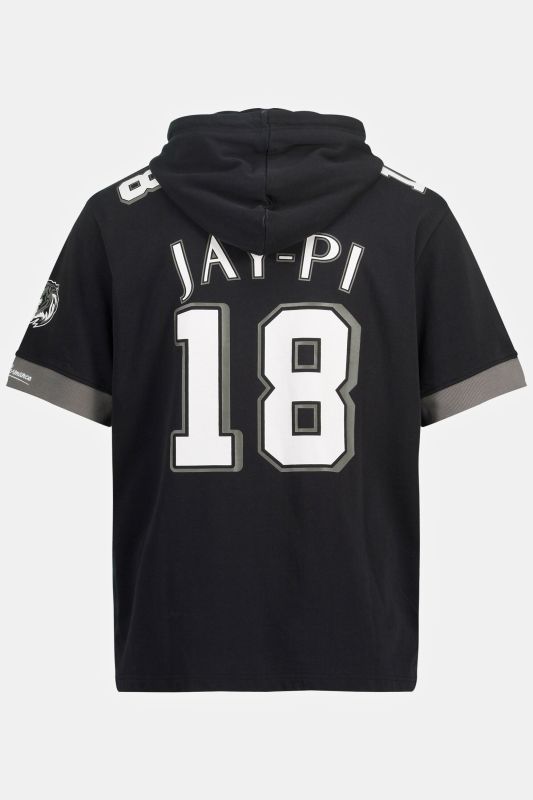 JAY-PI hoodie, American football, short sleeve, hood, large print