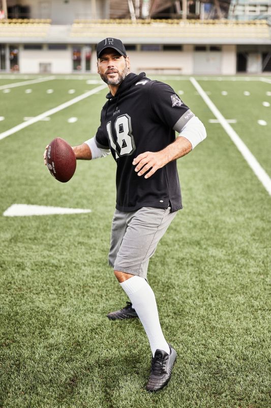 JAY-PI hoodie, American football, short sleeve, hood, large print