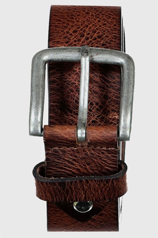 Leather belt, metal clasp, 1.5 inches wide, up to size 67 inches