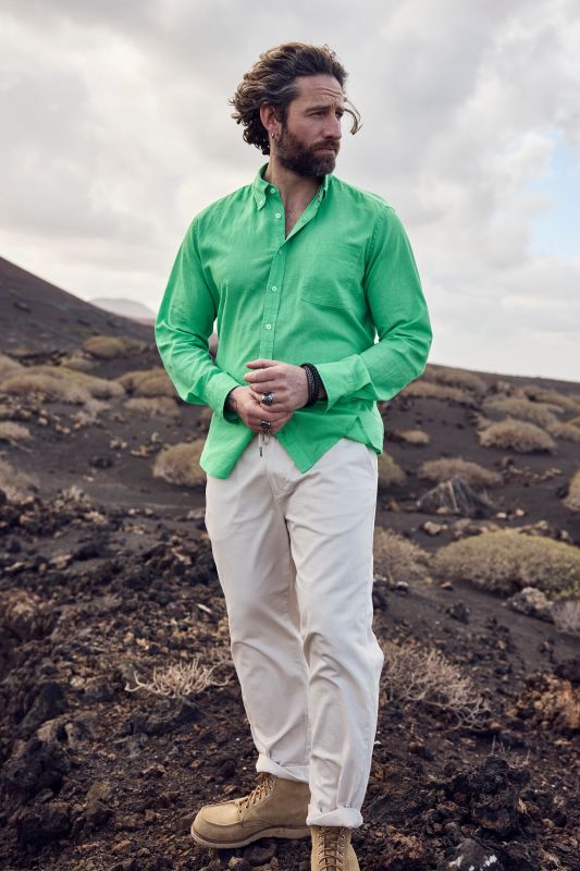 Панталон с ленена визия