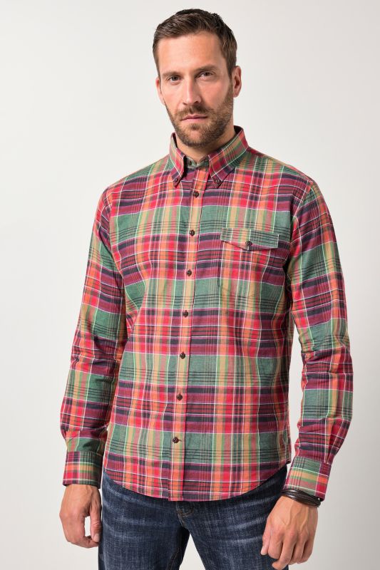 Linen blend check shirt