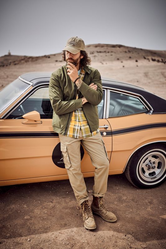 Linen blend plaid shirt