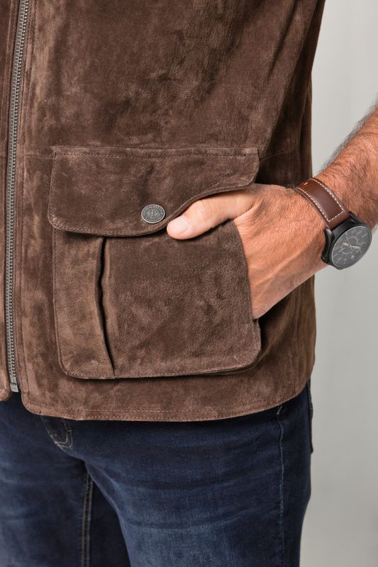 Елек кожен с джобове