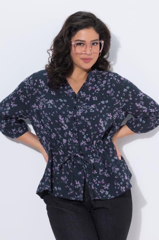 Блуза от муселин с флорален принт