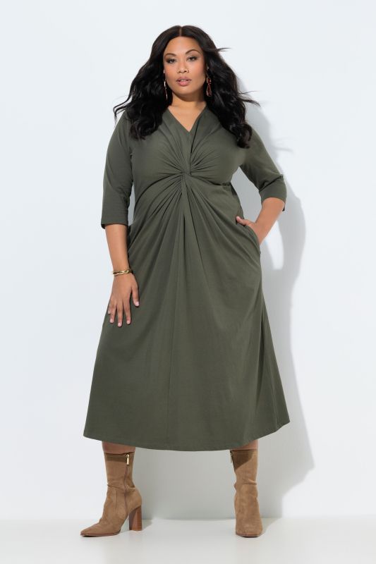 Twist Front Jersey Pocket Dress
