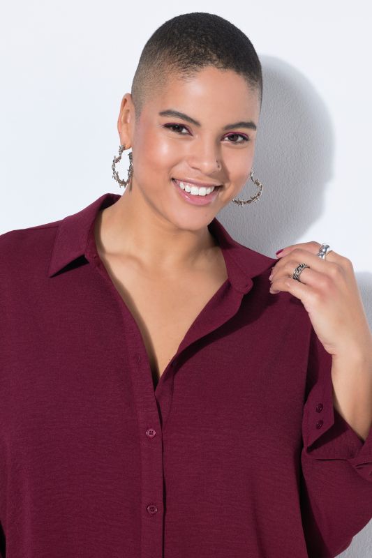 Airy Crepe Shirt Blouse