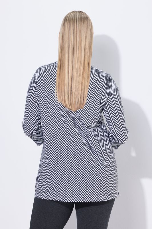 Тениска с принт на рибена кост