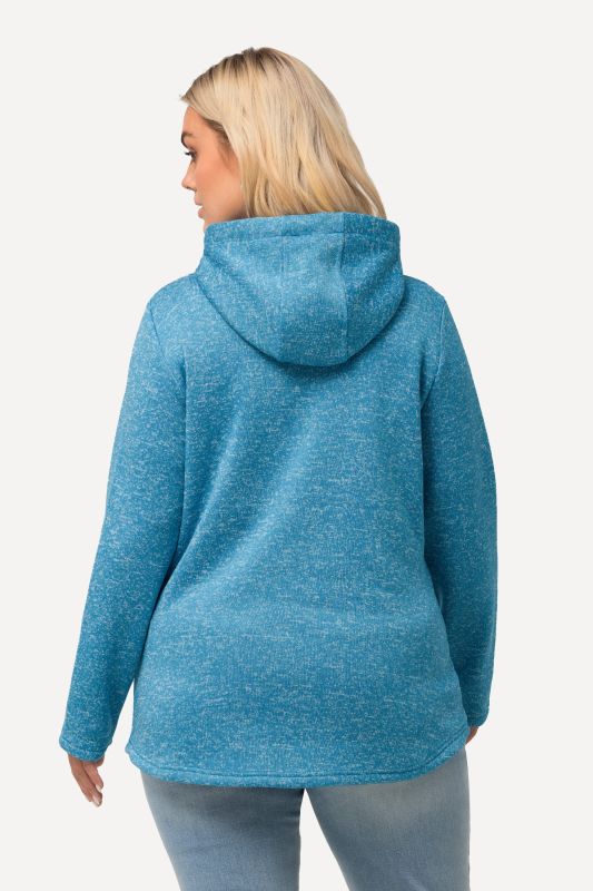 Melange Knit Fleece Lined Hooded Jacket