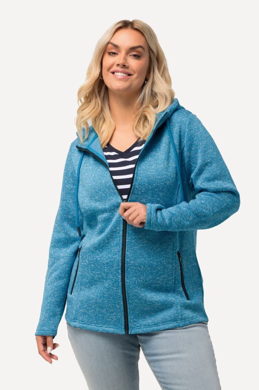 Melange Knit Fleece Lined Hooded Jacket