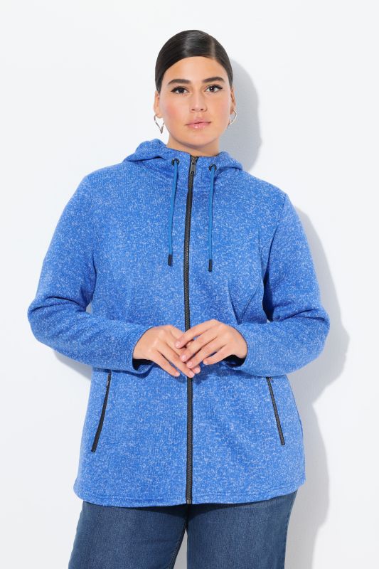 Melange Knit Fleece Lined Hooded Jacket